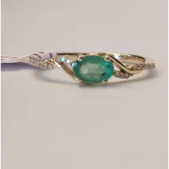 Zambian Emerald with Diamonds in 14K Gold, Exquisite yet Affordable!
