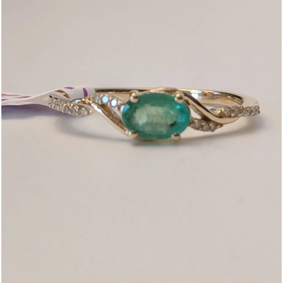 Zambian Emerald with Diamonds in 14K Gold, Exquisite yet Affordable!
