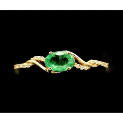 Zambian Emerald with Diamonds in 14K Gold, Exquisite yet Affordable!