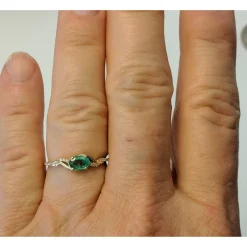 Zambian Emerald with Diamonds in 14K Gold, Exquisite yet Affordable!