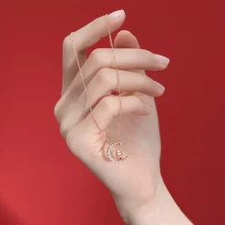 Zodiac Baby Animal Necklaces-Chinese Zodiac Cute Rose Gold Plated Sterling Silver